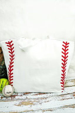 Baseball stitching tote bag